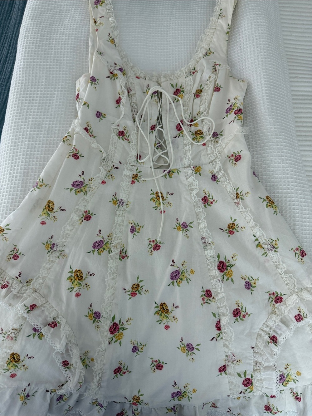 For Love & Lemons🍋 Floral Lace-Up Summer Dress